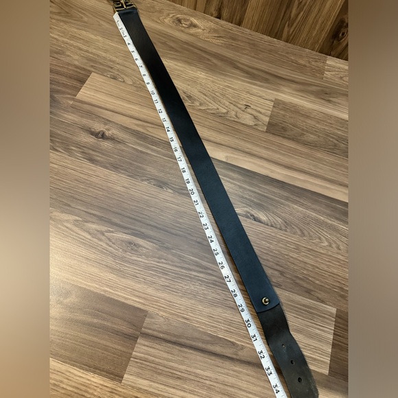 Isaiah Kincaid Vintage Brass Toggle Leather Black Adjustable Belt 32-34 USA - Picture 14 of 14